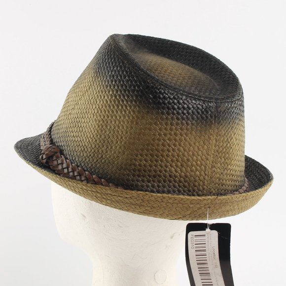 NWT MILANI Fedora Tribi Hat Size S/M Mustard-Tan & Black New with Tags - Picture 7 of 11